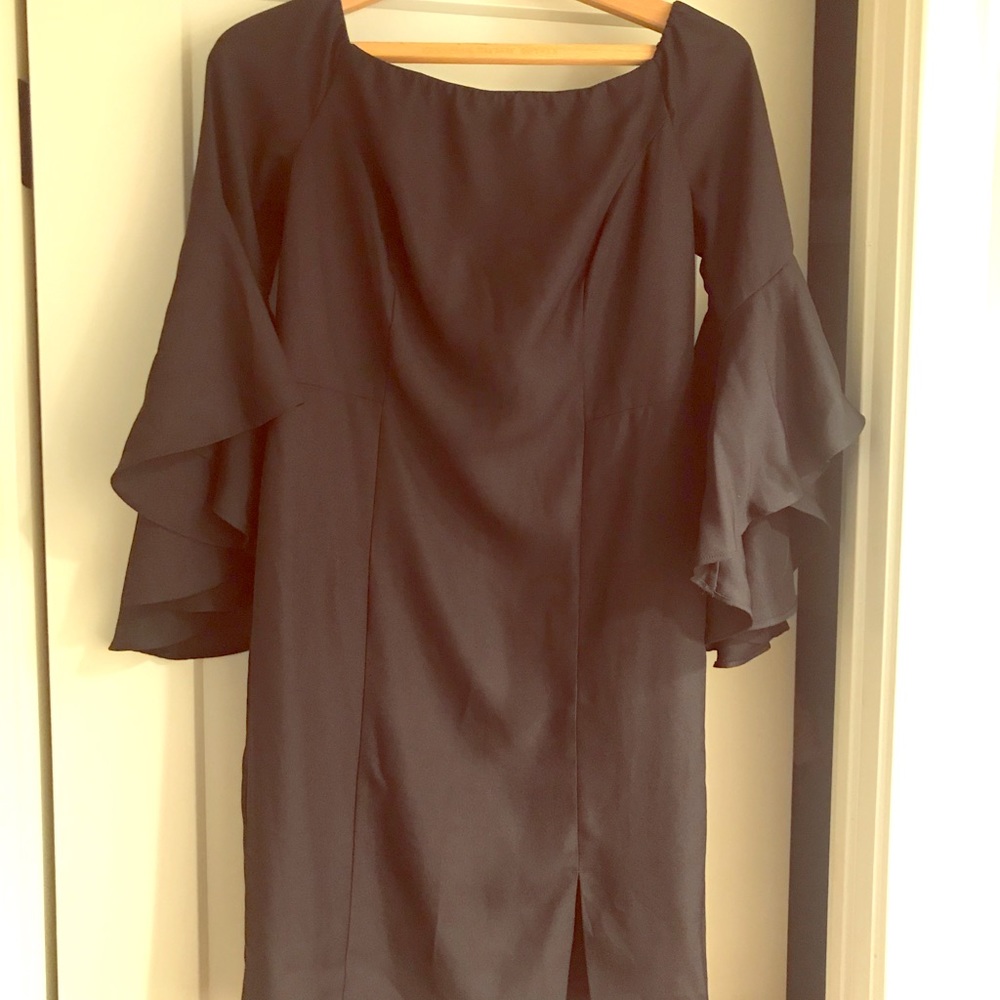 Black off shoulder cocktail dress